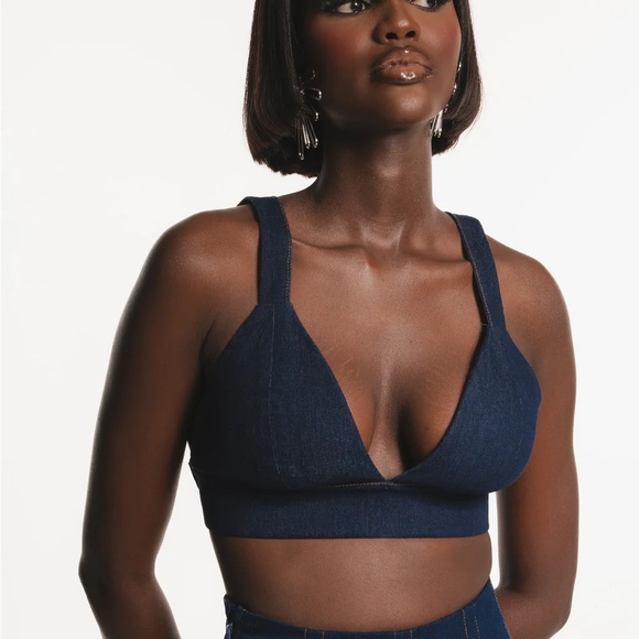 Ofuure Dark Blue Denim Ruffle Skirt Set - Picture 6 of 9